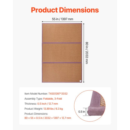 TXSS1397*2032 - Portable 55'' Japanese Tatami Mat for Yoga & Meditation