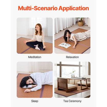 TXSS1397*2032 - Portable 55'' Japanese Tatami Mat for Yoga & Meditation