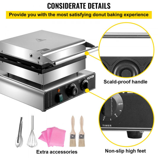 HT-9A - Commercial Electric Donut Maker with Adjustable Time & Temp Control