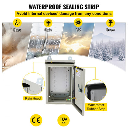 ST3220 - 12x8x8 Carbon Steel Electrical Enclosure with Rain Hood