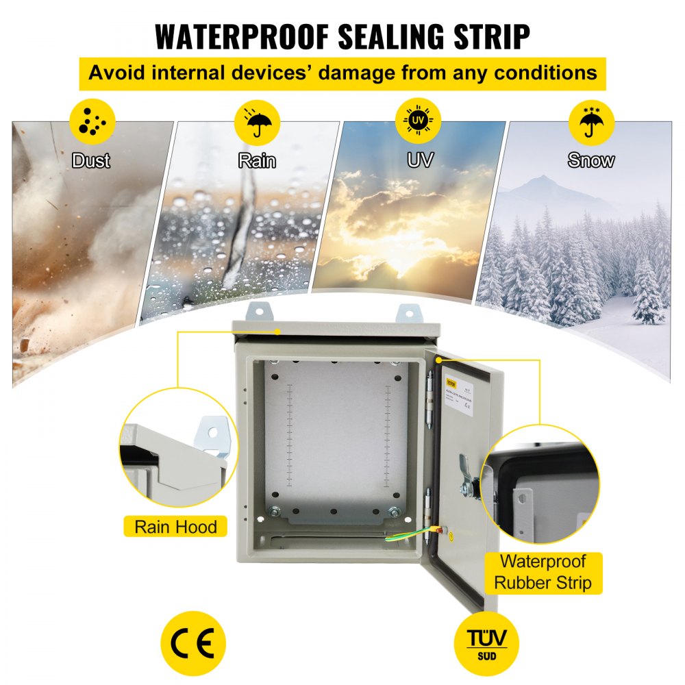 ST32515 - NEMA 4 Carbon Steel Enclosure, 12x10x6, Waterproof & Dustproof