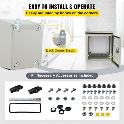 ST3315 - Durable 12x12 Carbon Steel Electrical Enclosure with Locking Mechanism