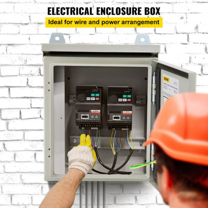 ST4415 - Durable 16x16 Carbon Steel Electrical Enclosure with Lock and Rain Hood