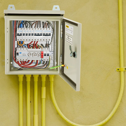 ST4415 - Durable 16x16 Carbon Steel Electrical Enclosure with Lock and Rain Hood