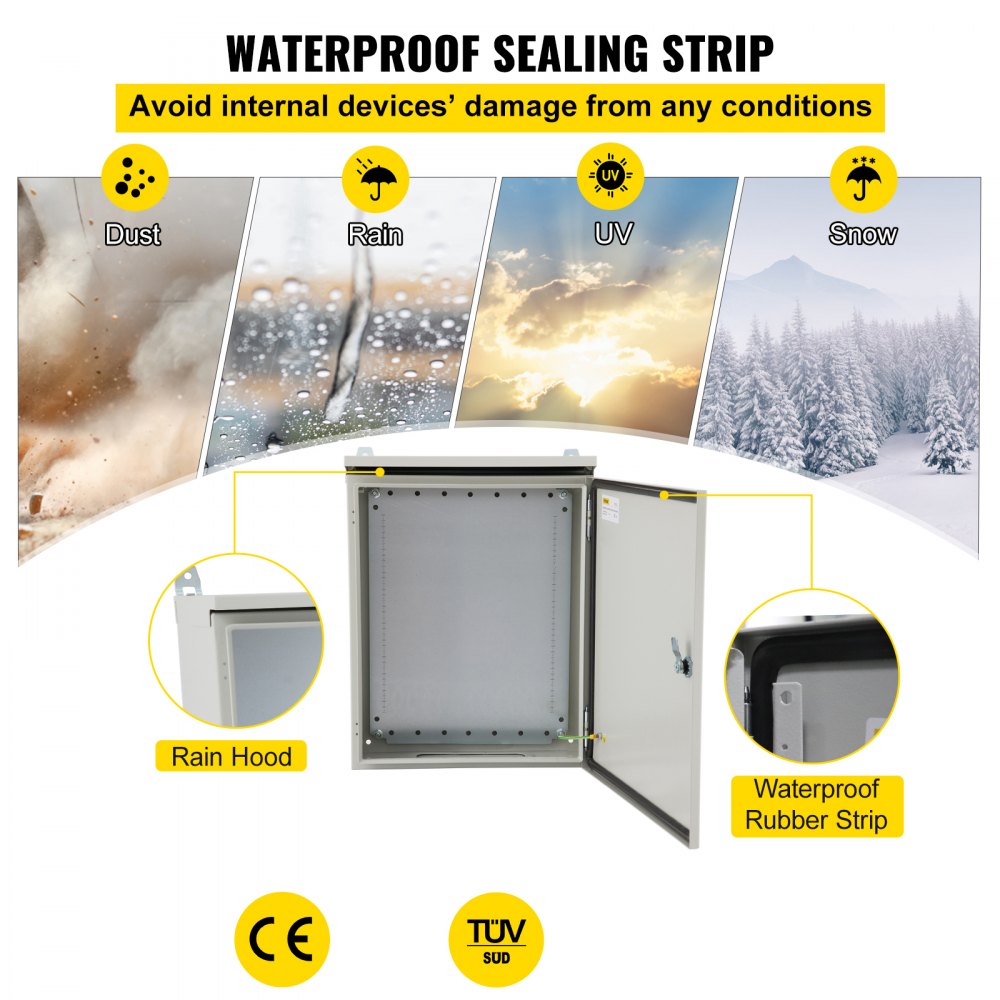 ST5325 - 20x12 Waterproof Steel Electrical Enclosure with Locking Mechanism