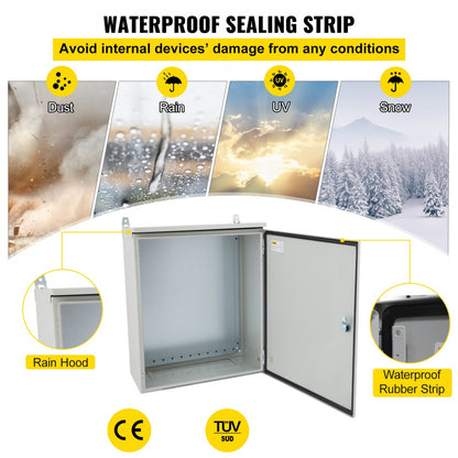 ST5420 - IP65 Rated 20x16x8" Steel Electrical Enclosure with Locking Mechanism