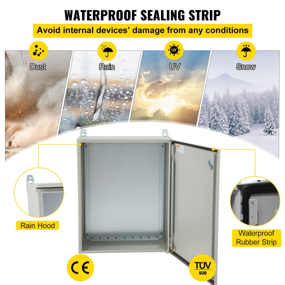 ST6425 - IP65 Outdoor Steel Electrical Enclosure Box, 24"x16"x10"