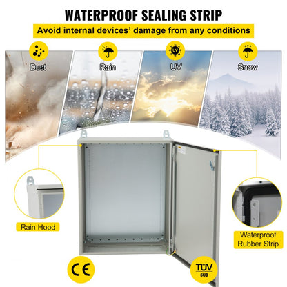 ST6425 - IP65 Outdoor Steel Electrical Enclosure Box, 24"x16"x10"