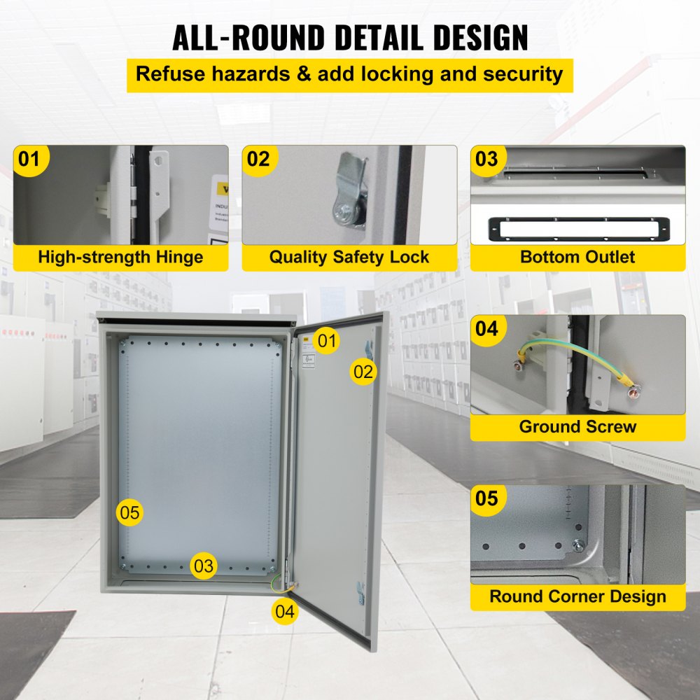 ST6430 - 24" Steel Electrical Enclosure with Advanced Lock and Rain Hood