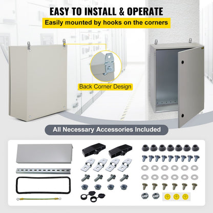 ST6430 - 24" Steel Electrical Enclosure with Advanced Lock and Rain Hood