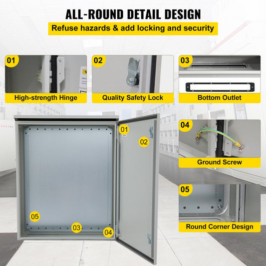 ST6630 - Durable 24x24x12 Steel Electrical Enclosure with Locking Mechanism