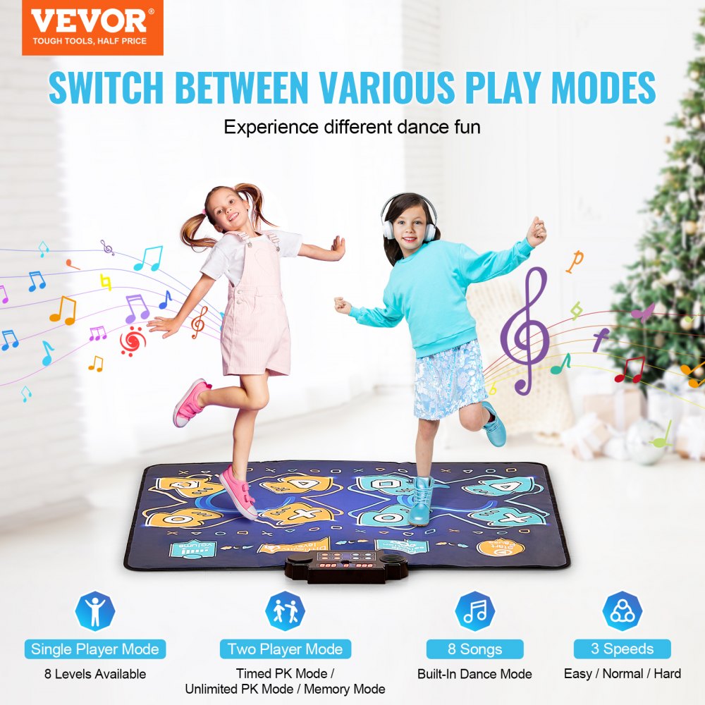 YQ3324 - Portable Kids Dance Mat with 8 Songs & 2 Player Modes