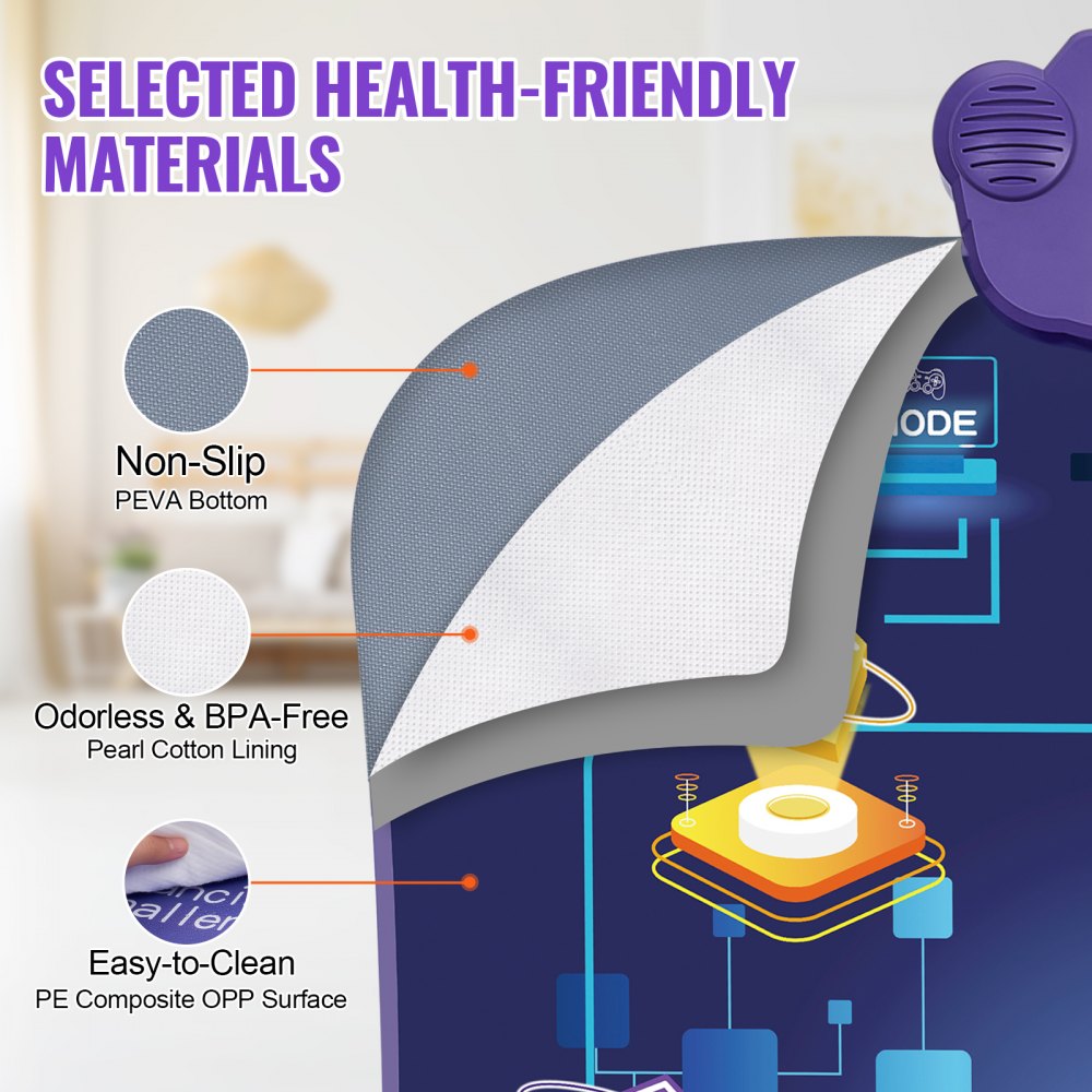 YQ3340 - Fun VEVOR Kids Dance Mat with 5 Modes and LED Arrows