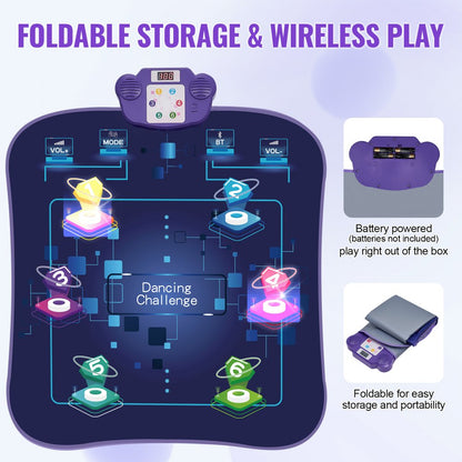 YQ3340 - Fun VEVOR Kids Dance Mat with 5 Modes and LED Arrows