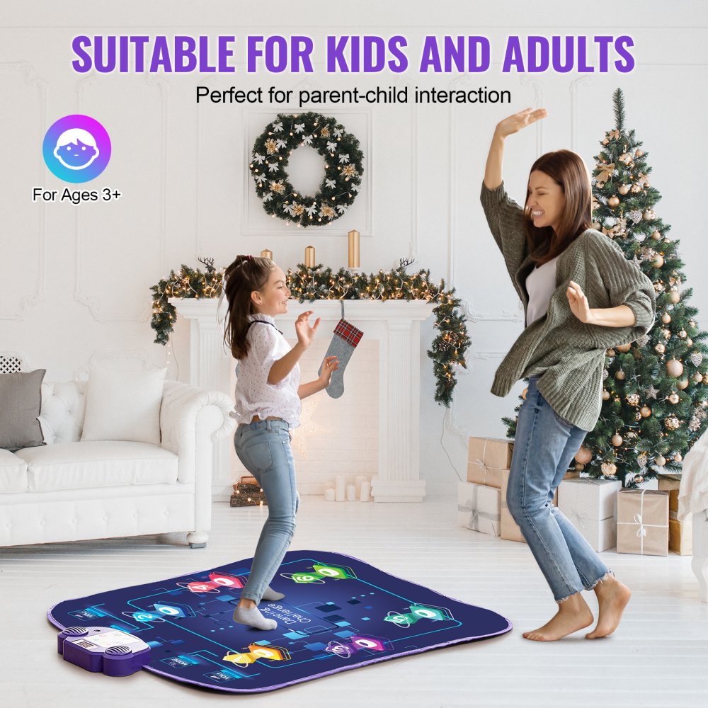 YQ3340 - Fun VEVOR Kids Dance Mat with 5 Modes and LED Arrows