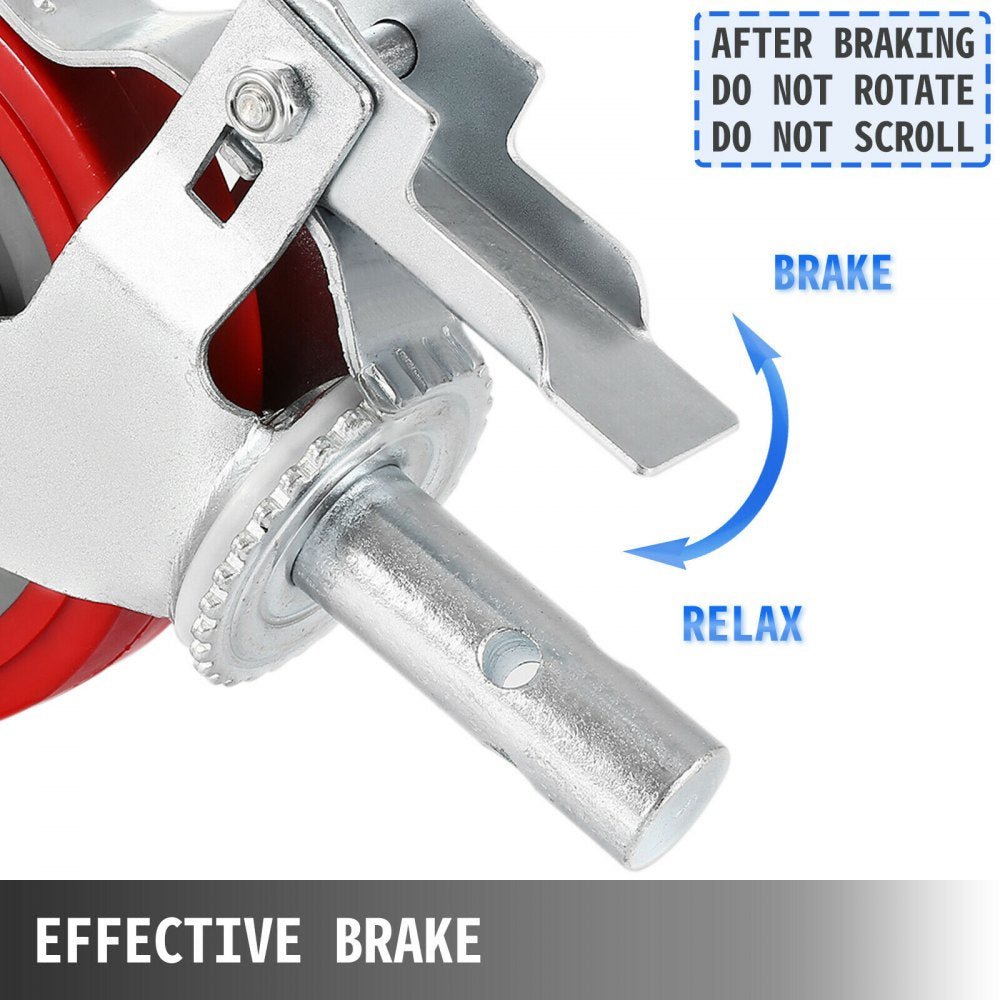 010311565288 - Heavy-Duty Scaffolding Wheels Set, 3200 lbs Capacity, 360° Rotation