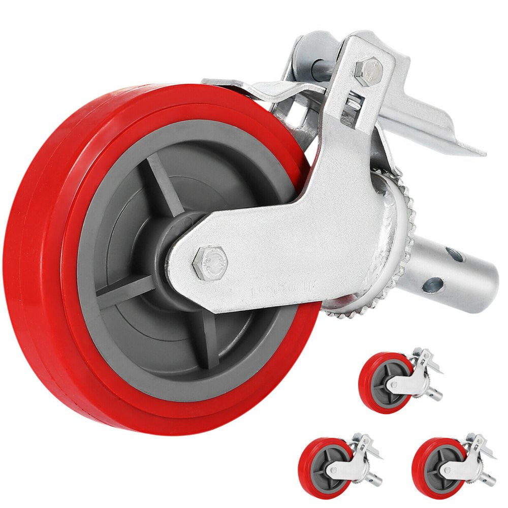 010311565288 - Heavy-Duty Scaffolding Wheels Set, 3200 lbs Capacity, 360° Rotation