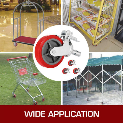 010311565288 - Heavy-Duty Scaffolding Wheels Set, 3200 lbs Capacity, 360° Rotation