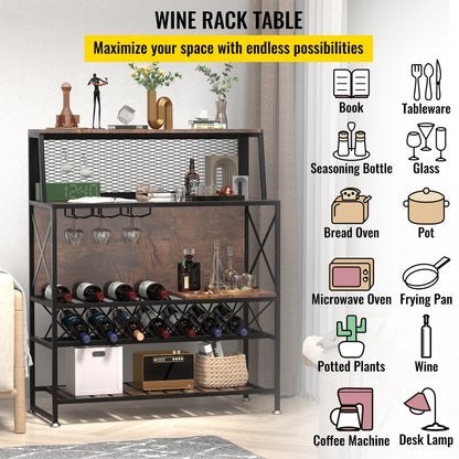 J-02B - Industrial 320lb Wine Bar Cabinet with Flexible Storage Options