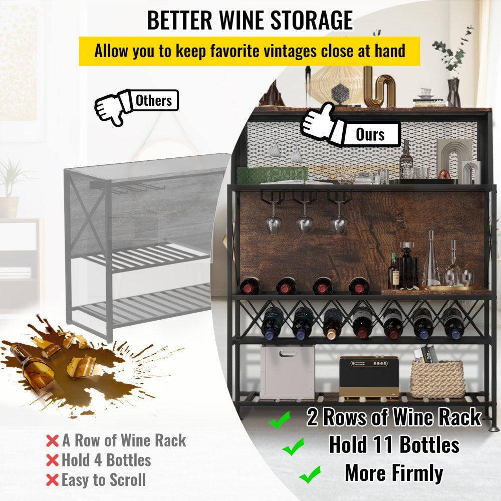 J-02B - Industrial 320lb Wine Bar Cabinet with Flexible Storage Options