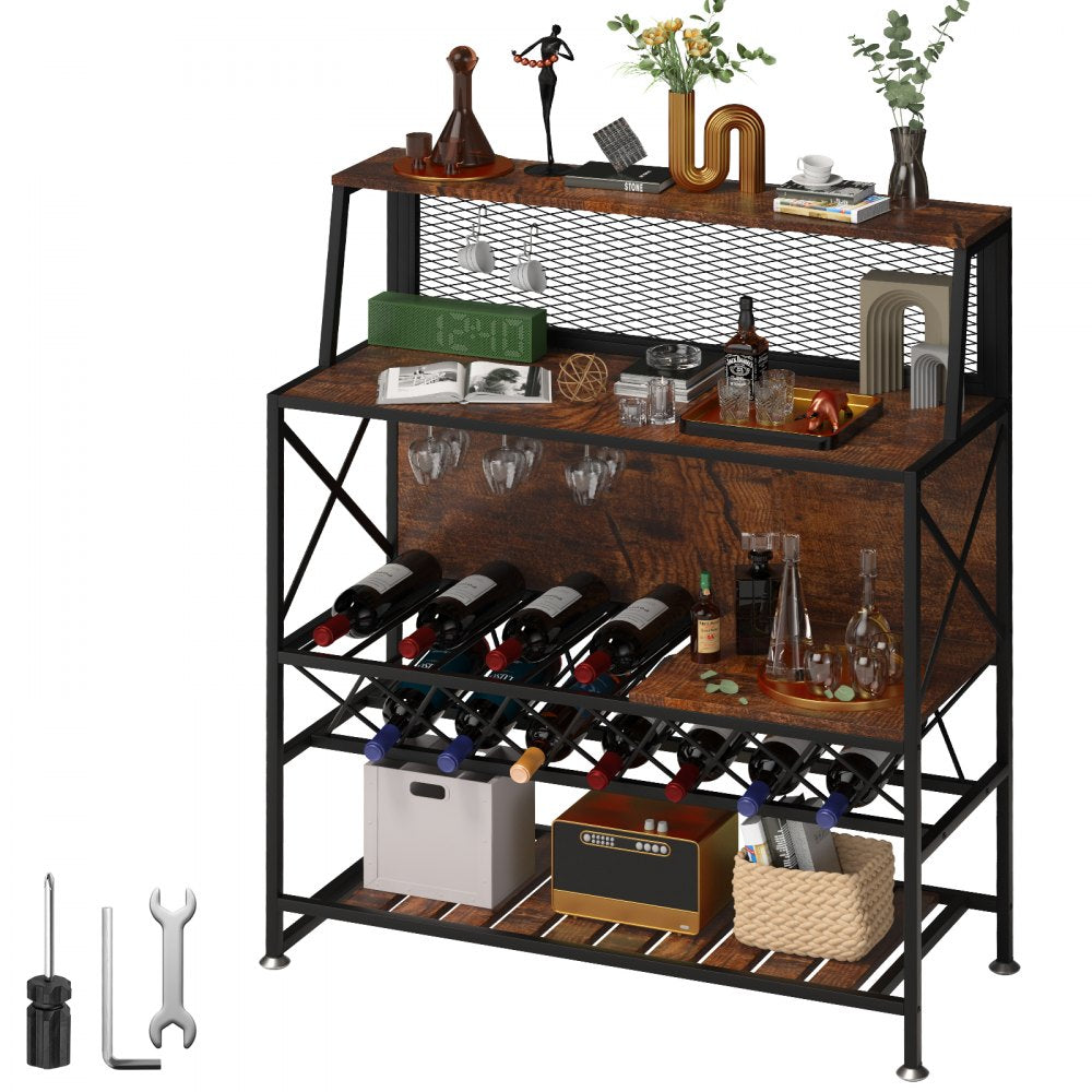 J-02B - Industrial 320lb Wine Bar Cabinet with Flexible Storage Options