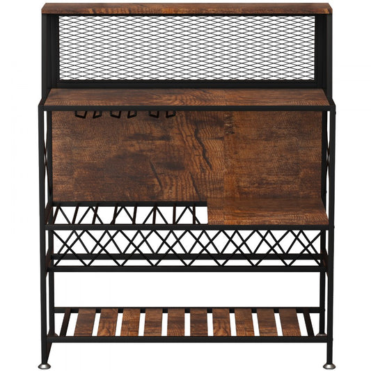 J-02B - Industrial 320lb Wine Bar Cabinet with Flexible Storage Options
