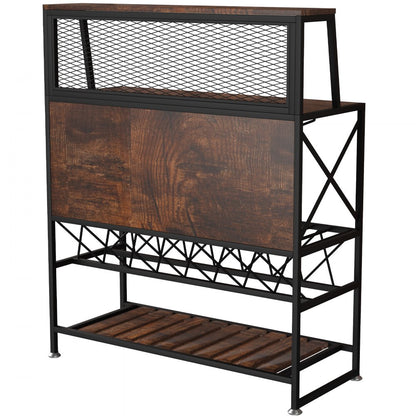 J-02B - Industrial 320lb Wine Bar Cabinet with Flexible Storage Options