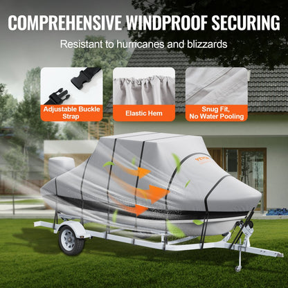 SXYT-TOPCZ24-26 - Durable 600D Waterproof T-Top Boat Cover for 24'-26' Boats