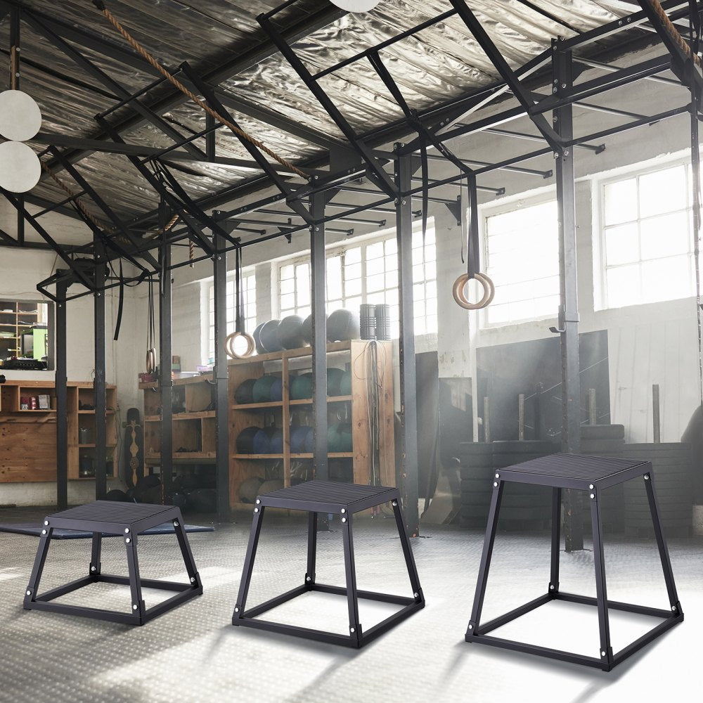 SS-B-12-18-24 - Durable Plyometric Jump Boxes for Home Fitness, 12/18/24 Inch