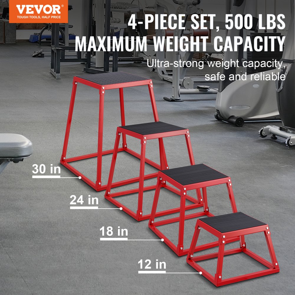 SS-R-12-18-24-30 - Durable VEVOR Jump Boxes for Strength Training, 12-30 Inch