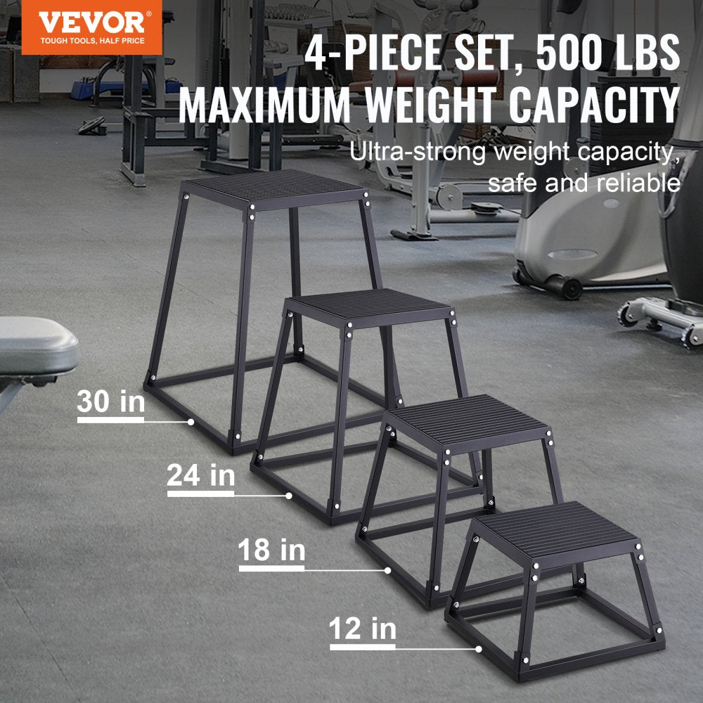 SS-B-12-18-24-30 - VEVOR Stable Plyometric Jump Box Set for Home Gym