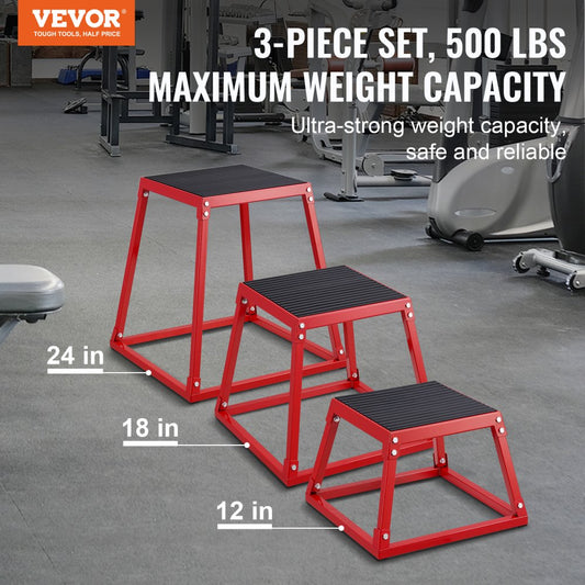 SS-R-12-18-24 - Durable Plyometric Jump Box Set for Home Gym Training