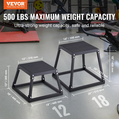 SS-B-18 - Durable 20.2in Plyometric Jump Box for Strength Training