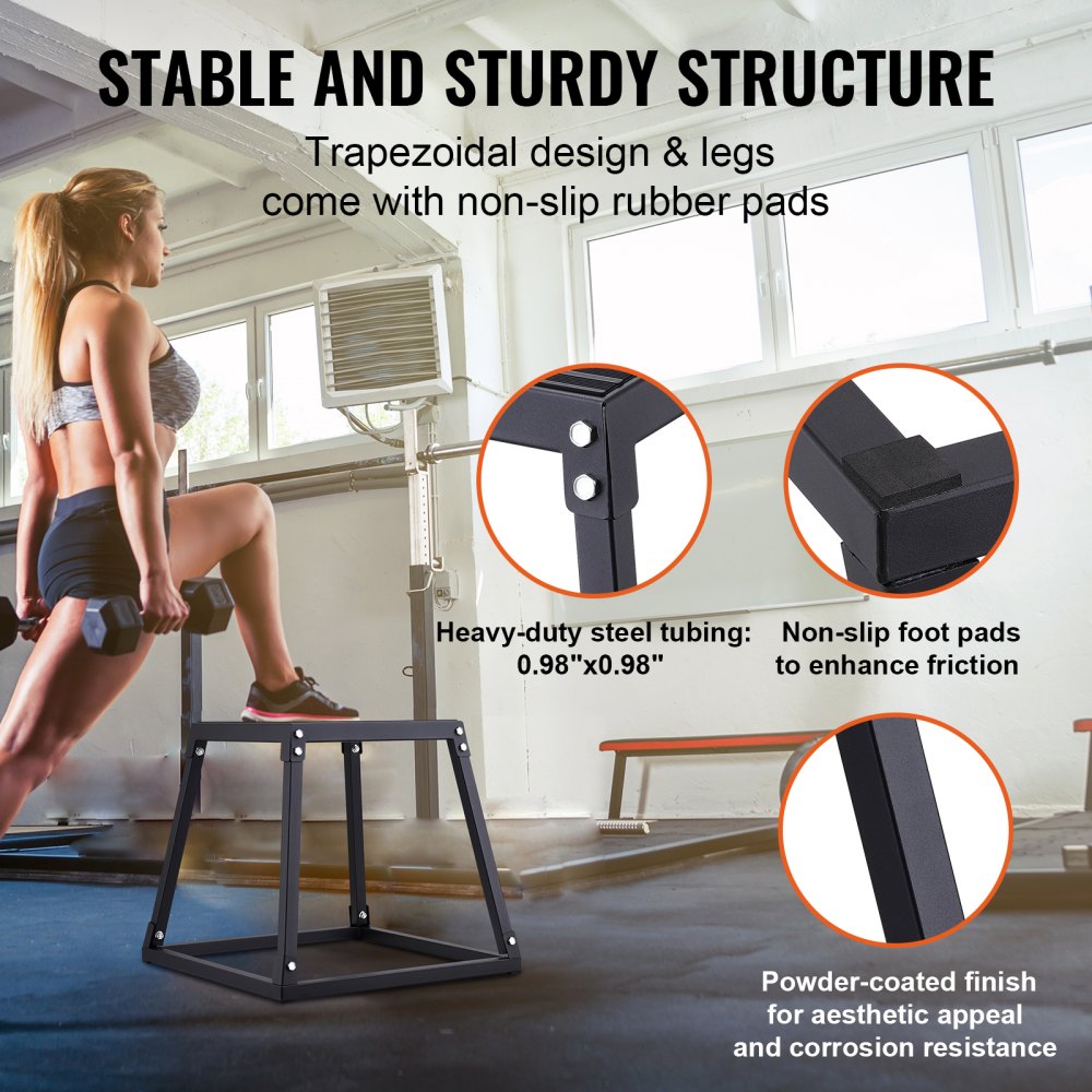 SS-B-18 - Durable 20.2in Plyometric Jump Box for Strength Training