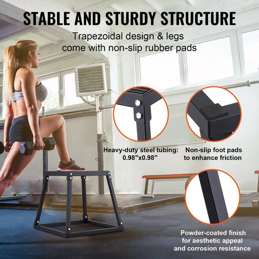 SS-B-18 - Durable 20.2in Plyometric Jump Box for Strength Training