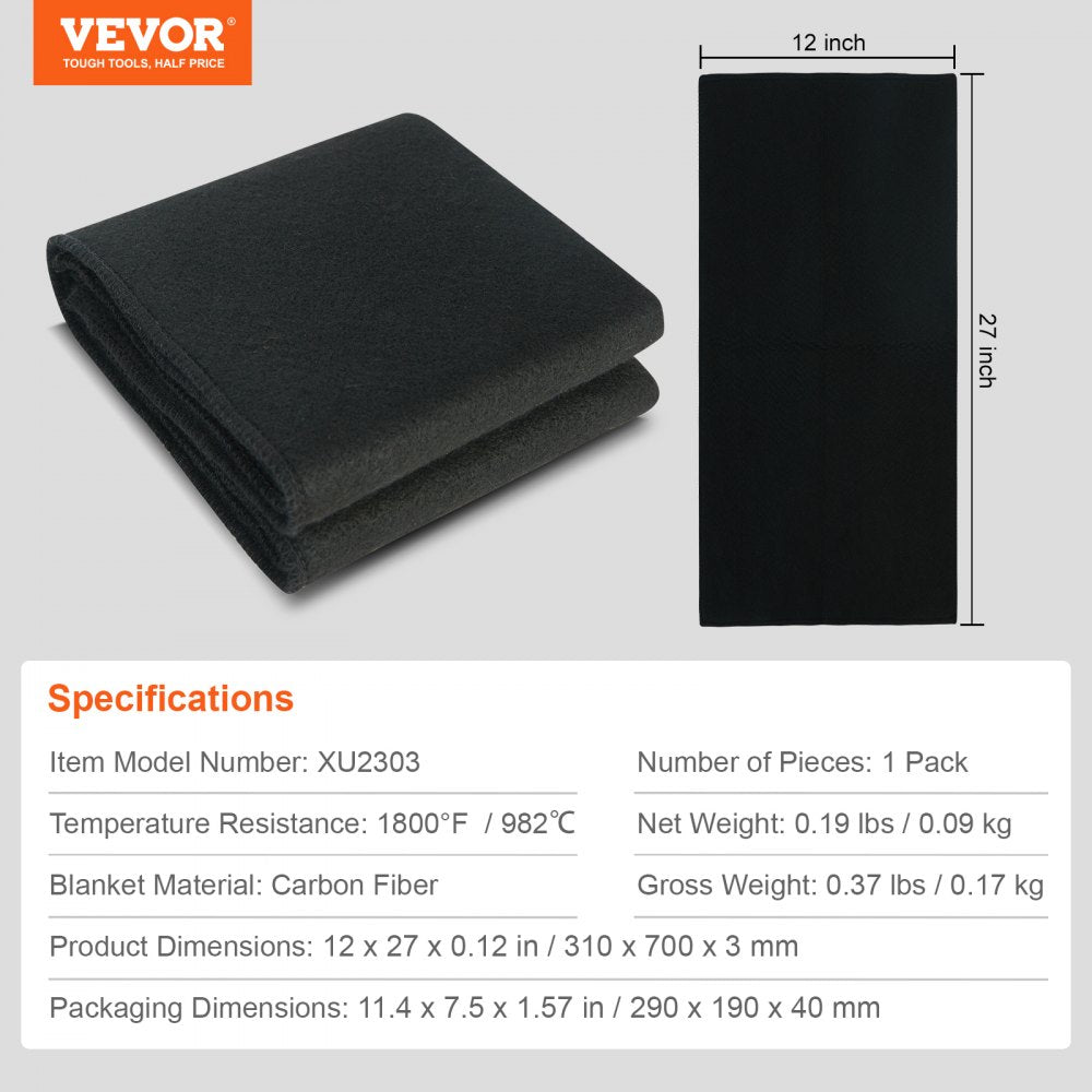 XU-2303 - 27" Carbon Felt Welding Blanket, Heat Resistant to 1800°F