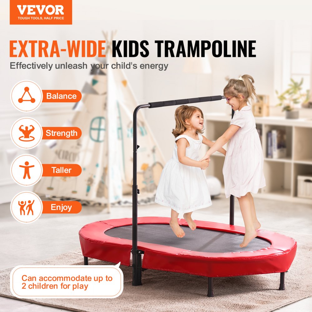 TX-B6399-36in - Adjustable Height Mini Trampoline for Kids 3-12 Years
