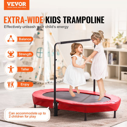 TX-B6399-36in - Adjustable Height Mini Trampoline for Kids 3-12 Years