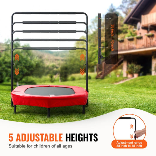 TX-B6399-36in - Adjustable Height Mini Trampoline for Kids 3-12 Years