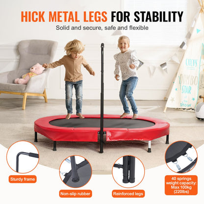 TX-B6399-36in - Adjustable Height Mini Trampoline for Kids 3-12 Years