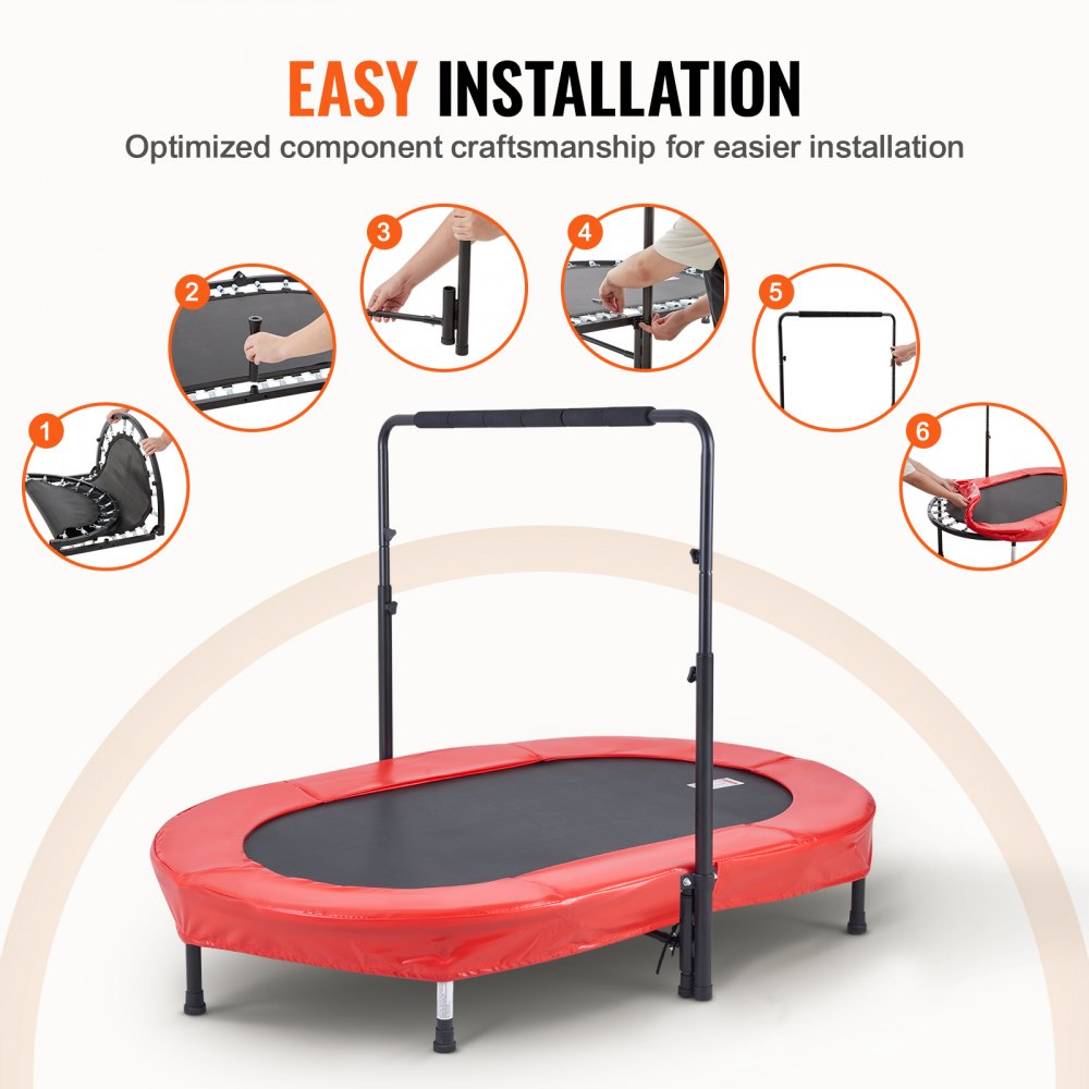 TX-B6399-36in - Adjustable Height Mini Trampoline for Kids 3-12 Years
