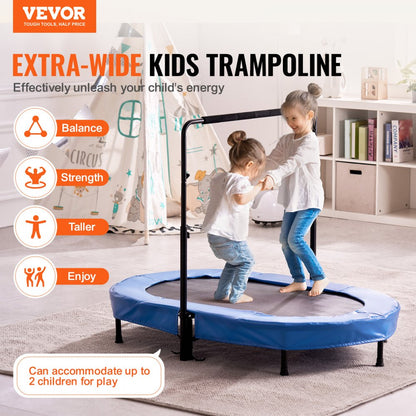 TX-B6399-36in - Foldable 56" Mini Trampoline for Kids with Adjustable Handle