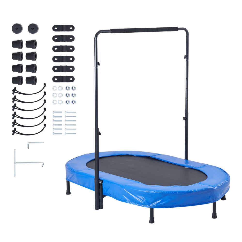 TX-B6399-36in - Foldable 56" Mini Trampoline for Kids with Adjustable Handle