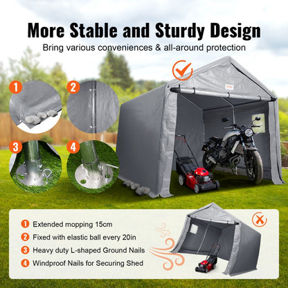 010779786360 - 10x10ft Durable Outdoor Storage Tent with Ventilation
