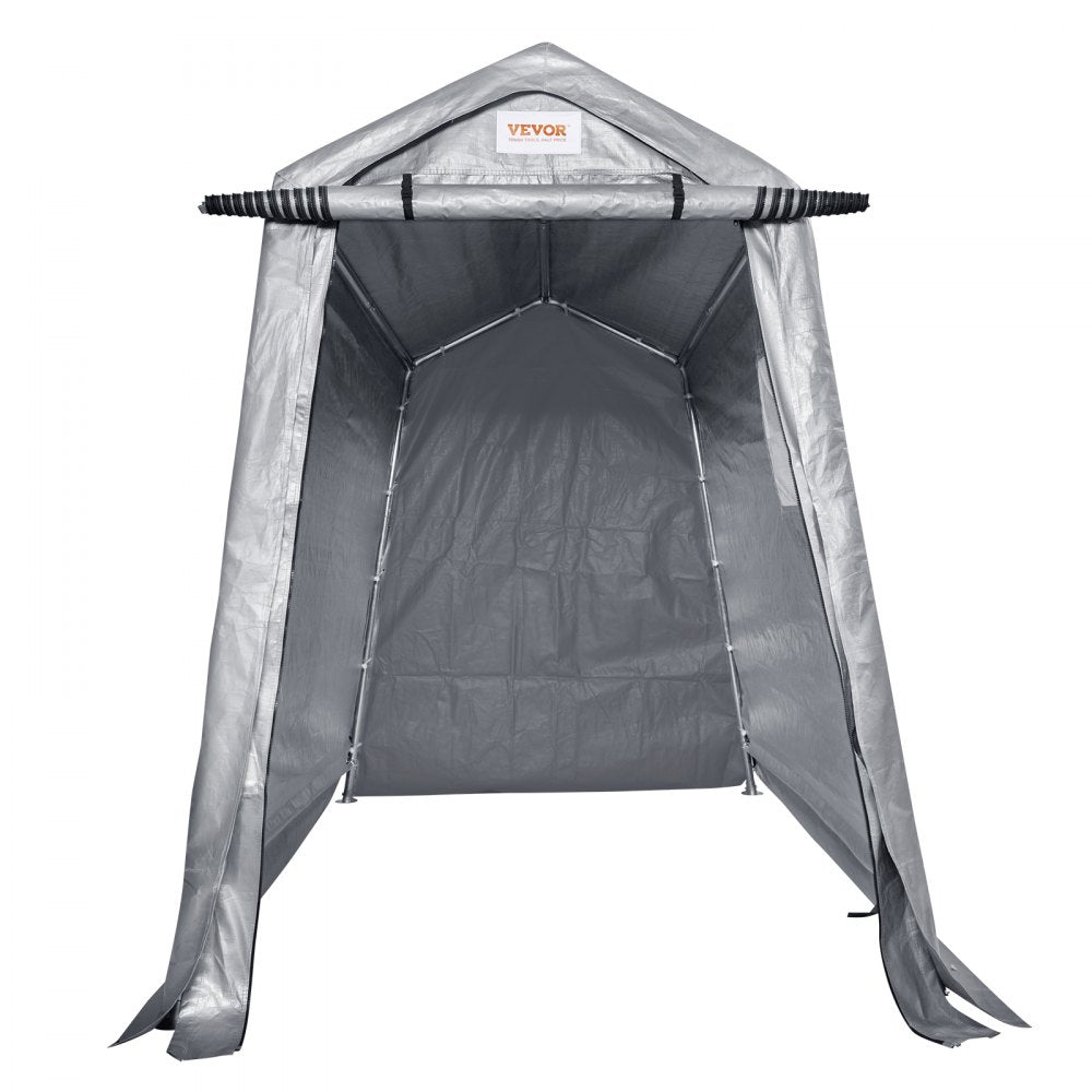 010926098140 - Versatile 6x8 ft Portable Shed for Motorcycles & Tools