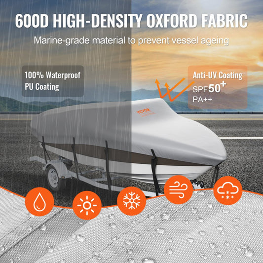 SXYTYCZ14-16 - 14'-16' Waterproof Boat Cover with Durable 600D Oxford Material