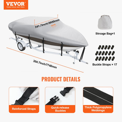 SXYTYCZ23-24 - 23-24' Waterproof Heavy-Duty Boat Cover for Year-Round Protection