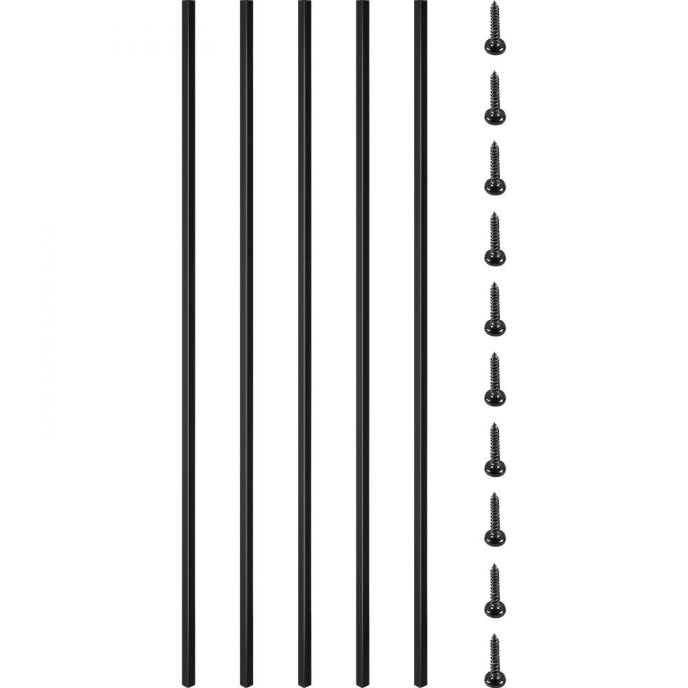 010732766033 - 16-Pack 44" Black Iron Balusters for Deck & Stair Railing