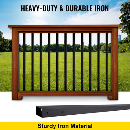 010732766033 - 16-Pack 44" Black Iron Balusters for Deck & Stair Railing