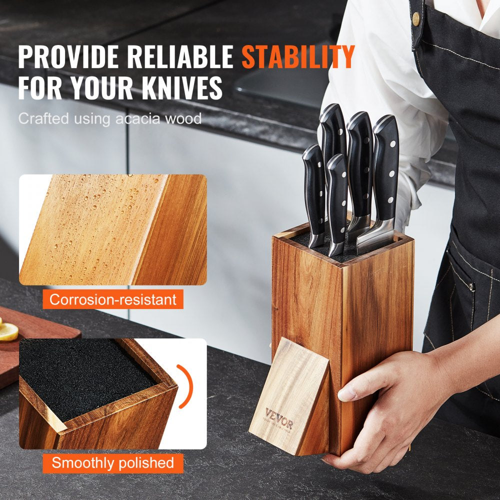 GM23010 - Acacia Wood Knife Holder for Organized Kitchen Accessory